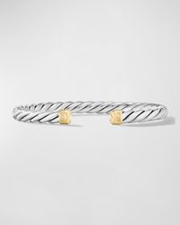 6mm Men's Cable Cuff Bracelet in Silver