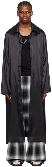 LU'U DAN Black Spread Collar Coat