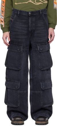 Diesel Black Relaxed D-Touch Odcbe Jeans