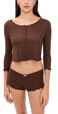 For Love & Lemons Elliana Cardigan Chocolate XL