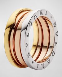 B. Zero1 Tricolor 18k Gold 3-Band Ring, EU 52 / US 6