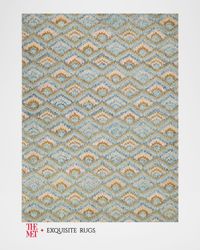 Bargello Hand-Tufted Light Blue Multi Rug, 9' x 12'