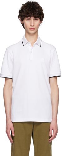 Boss Polo ajusté blanc