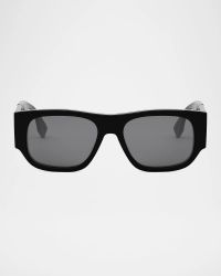 Men's Fendi Diagonal Acetate Rectangle Sunglasses