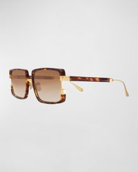 Too Handsome Mixed-Media Rectangle Sunglasses
