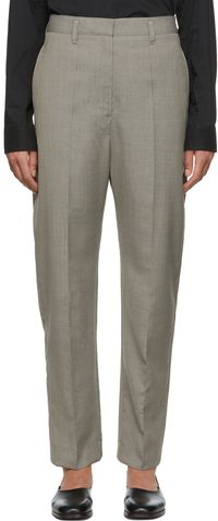 LEMAIRE Grey Wool Trousers