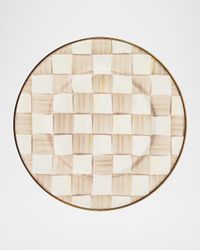 Mocha Check Salad Plate