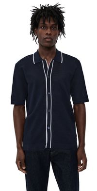 Orlebar Brown Roddy Button-Thru Shirt Night Iris/Cloud S