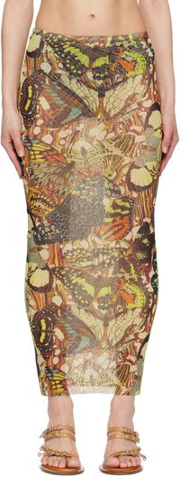 Jean Paul Gaultier Yellow Butterfly Maxi Skirt