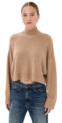 Sablyn Wells Cashmere Cropped Pullover Camel L