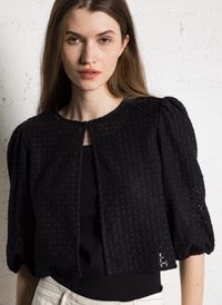 Maison 123 - Gilet droit en coton mélangé - Taille 46 - Noir