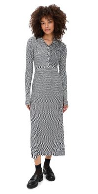 GANNI Spacedyed Knit Dress Black M