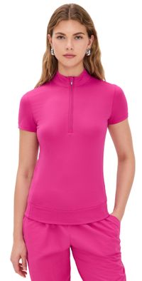 Greyson Short Sleeve Halley 1/4 Zip Tee Lychee S