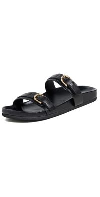 L'AGENCE Gaelle Slides Black 5