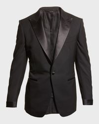 Men's Solid Wool Peak Tuxedo