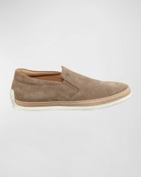 Suede Espadrille Slip-On Sneaker, Tan