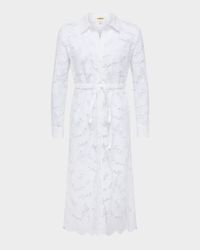 Emilio Floral Embroidered Midi Shirtdress