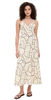 HEVRON Wyeth Dress Brown Geo Print 0
