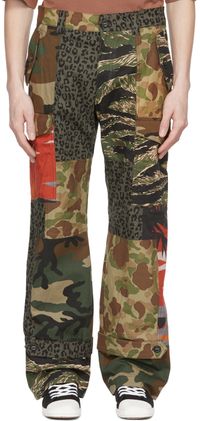 Palm Angels Pantalon cargo vert en coton