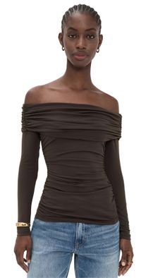 Susana Monaco Off Shoulder Gathered Top Java XL