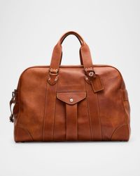 Men's Grained Leather Travel Duffel Bag