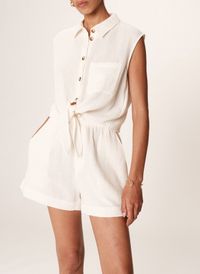 Grace Et Mila - Chemise col classique en coton - Taille L - Blanc