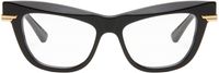 Bottega Veneta Black & Gold Cat-Eye Glasses
