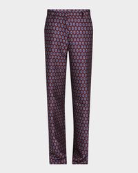 Straight-Leg Slouchy Jacquard Pants
