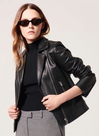 Zapa - Veste en cuir droite - Taille 46 - Noir
