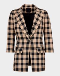 Check 3/4-Sleeve Blazer