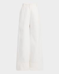 Charles Wide-Leg Twill Pants