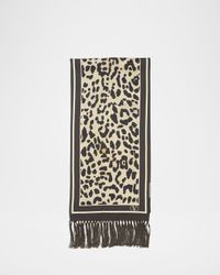 Animal Twill Fringe Scarf