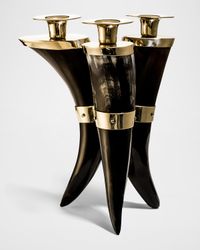 Bull Horn Triple Candleholder