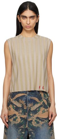 Eckhaus Latta Beige Keyboard Tank Top