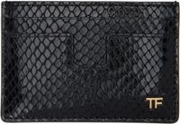 TOM FORD Black Printed Python Card Holder