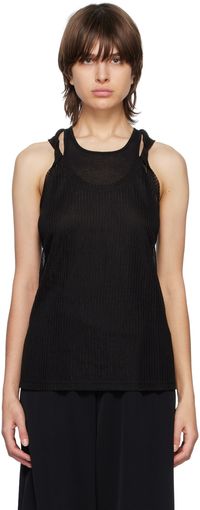 TOM FORD Black Transparent Tank Top