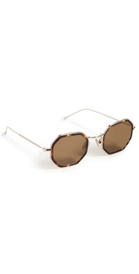 Illesteva Dylan Tate Star Tortoise/Gold W Brown Flat Lenses Star Tortoise/Gold w/ Brn Flat One Size