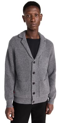 Alex Mill Ribbed Cardigan in Cashmere Heather Pewter XL