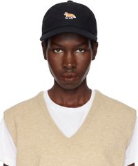 Maison Kitsuné Casquette noire à logo Baby Fox