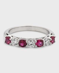 Platinum Ruby/Diamond Ring, Size 7, 1.17tcw