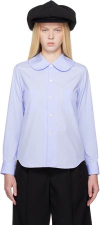 Comme des Garçons Girl Blue Patch Pocket Peter Pan Collar Shirt
