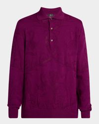 Men's Large Paisley Jacquard Crewneck Sweater