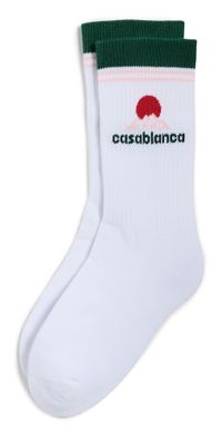 Casablanca Printed Sports Socks Montagne White S