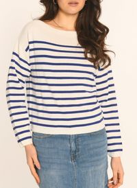 Kookai - Pull oversize col bateau en coton mélangé - Taille 2 - Blanc