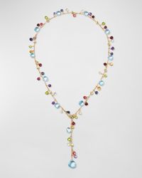 Paradise 18K Yellow Gold Diamond Lariat with Mixed Stones