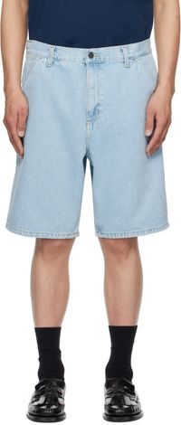 Carhartt Work In Progress Blue Single Knee Denim Shorts