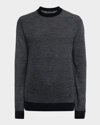 Men's Wool Knit Jacquard Crewneck Sweater