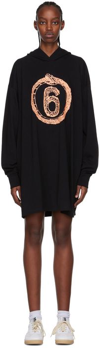 MM6 Maison Margiela Black Hooded Minidress