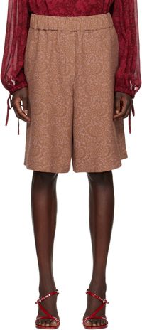 Dries Van Noten Brown Jacquard Shorts
