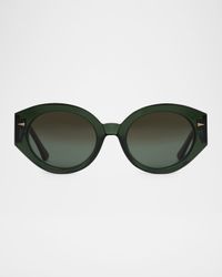 Art Deco Acetate & Nylon Round Sunglasses